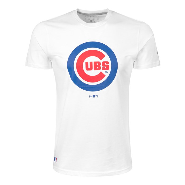 Chicago Cubs Team Logo Miesten T-paita Valkoinen - New Era Vaatteet Outlet FI-859123